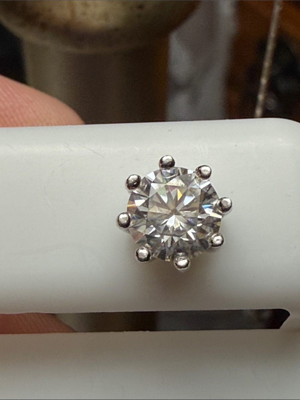 2 CT Classic Round Moissanite Diamond Stud Earring 925 Sterling Silver (1) New